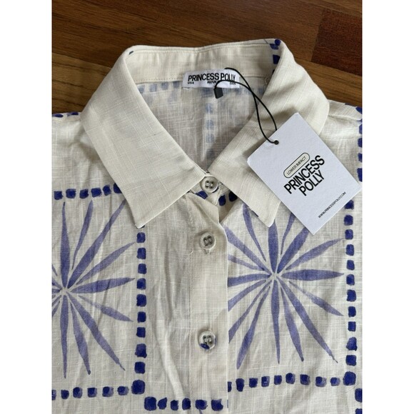 Princess Polly Star Set White Blue Size 4 Vacation Tropical - Picture 4 of 5